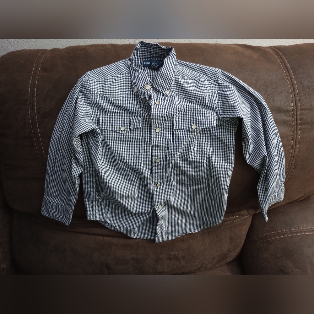 Ralph Lauren boys pearl snap button shirt